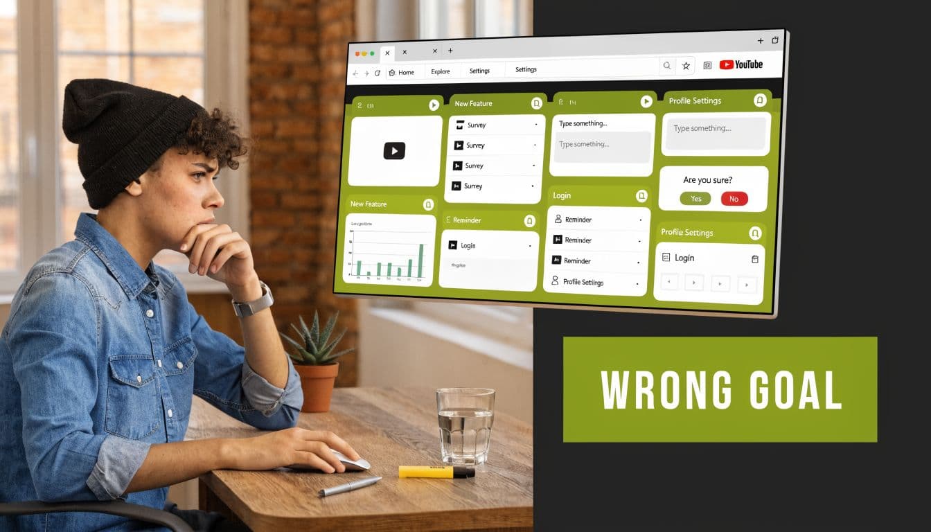 A person sitting at a desk looking at a computer screen showing a web interface dashboard.