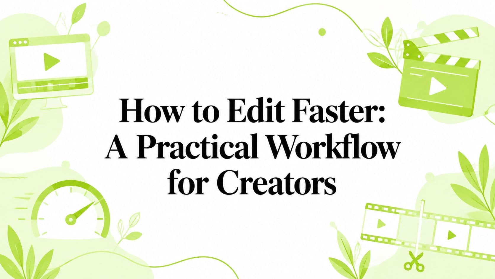 How to Edit Faster: A Practical Workflow for Creators