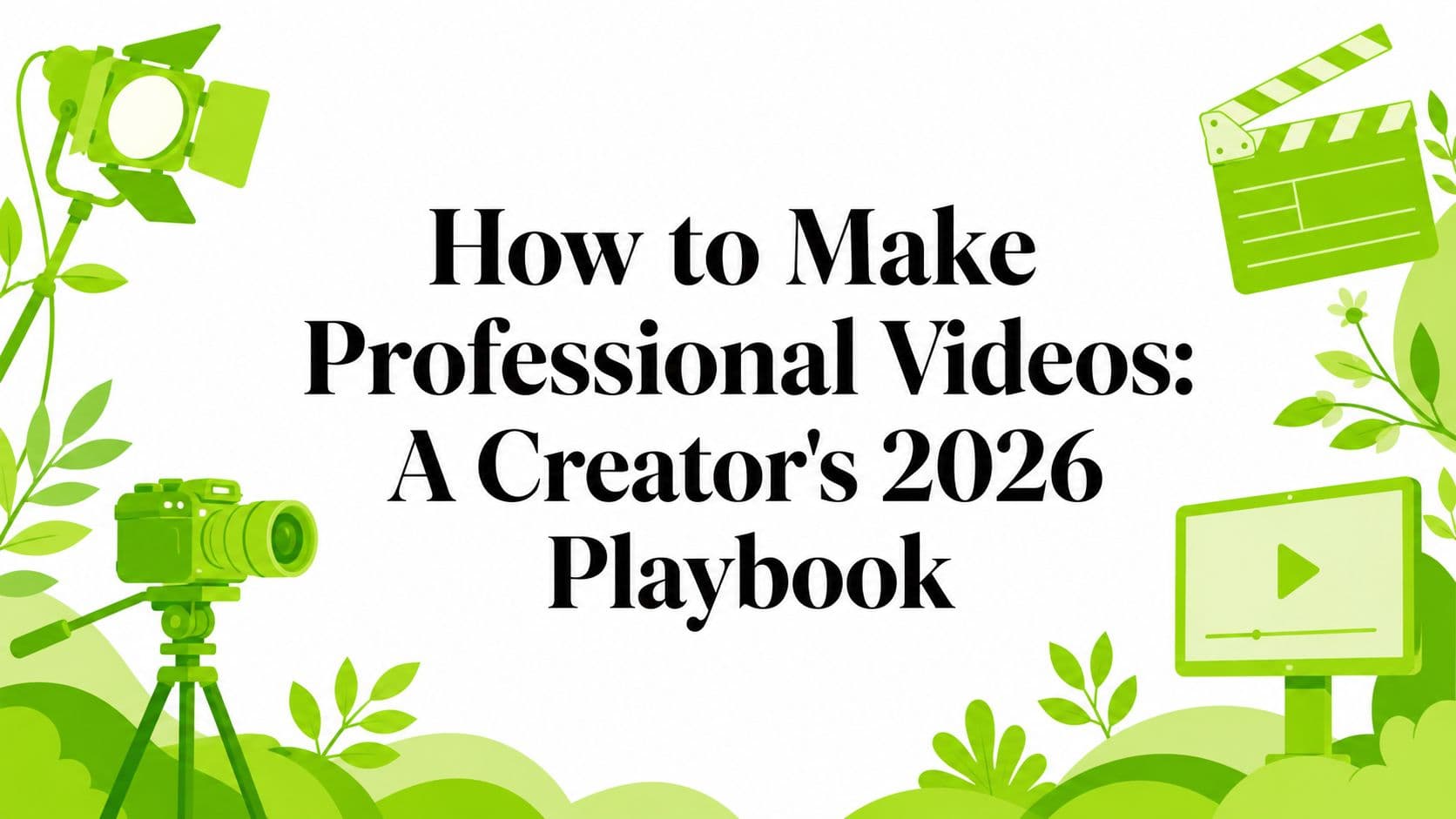 How to Make Professional Videos: A Creator's 2026 Playbook