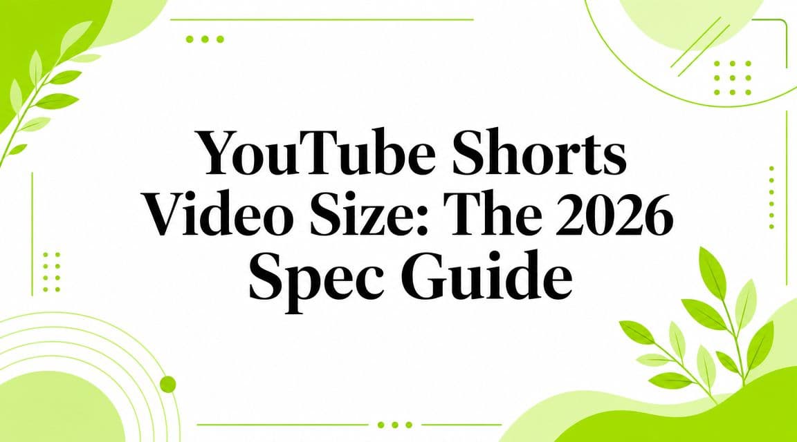YouTube Shorts Video Size: The 2026 Spec Guide