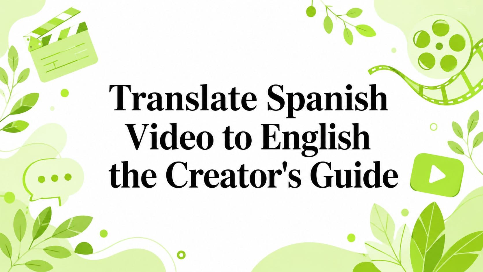 Translate Spanish Video to English the Creator's Guide